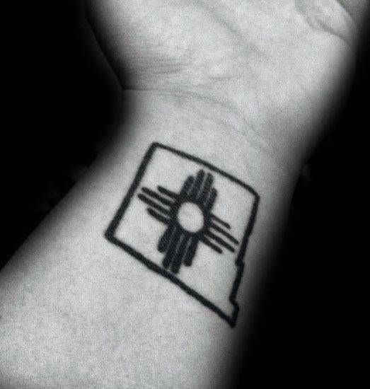 Mens Tattoo Ideas With Zia State Outline Wrist Design