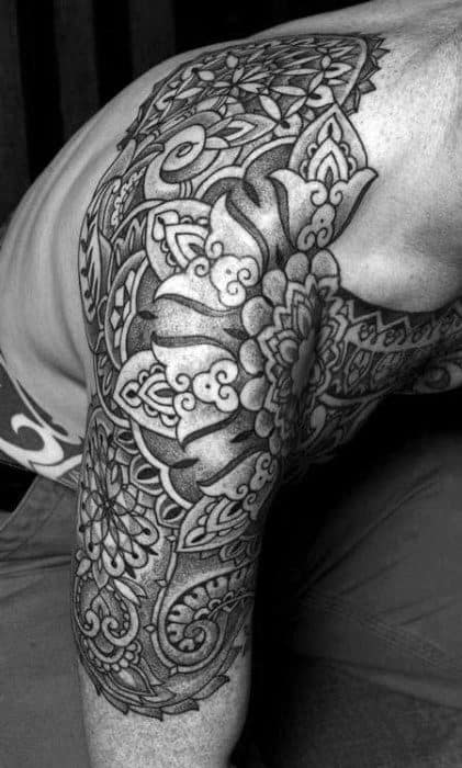 Mens Tattoo Mandala Design Half Sleeve