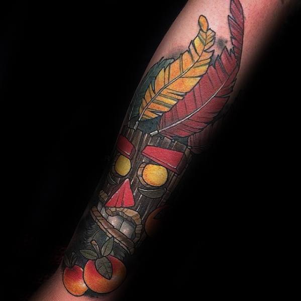 Mens Tattoo On Forearm With Crash Bandicoot Design
