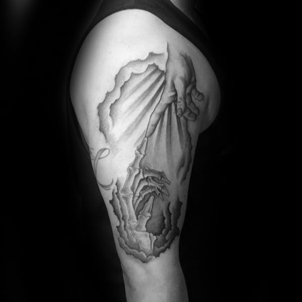 Mens Tattoo The Creation Of Adam Design Arm