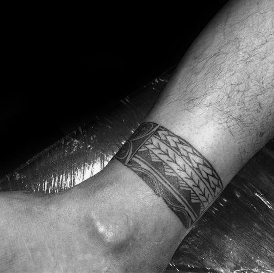 Mens Tattoo With Ankle Band Design