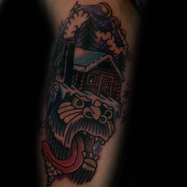 Mens Tattoo With Bigfoot Design