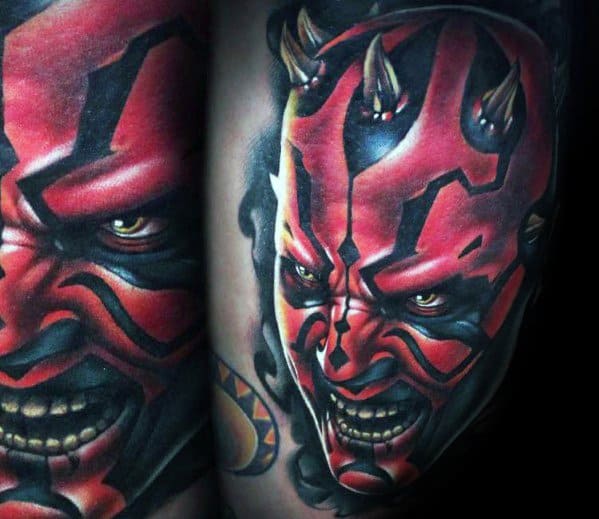 Mens Tattoo With Darth Maul Design