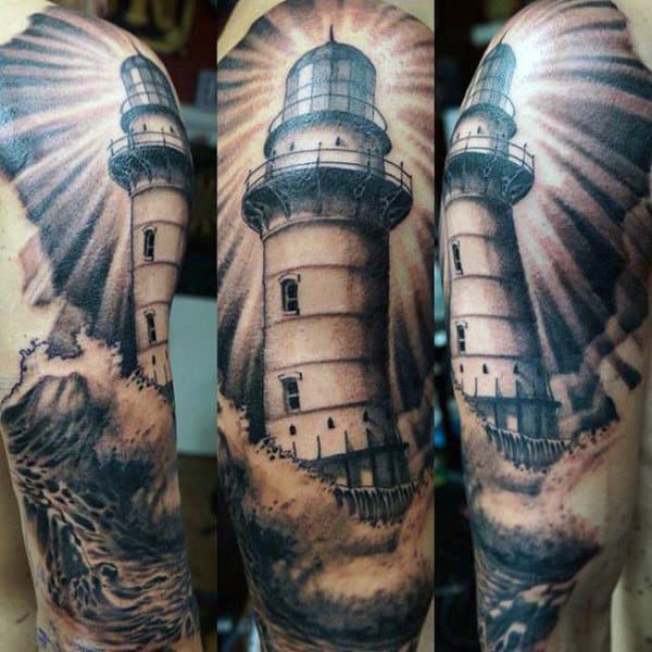 Mens Tattoos Of Lighthouses