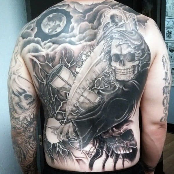 Men's Tattoos Of The Grim Reaper