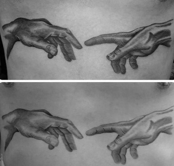 Mens The Creation Of Adam Tattoo Design Inspiration Chest