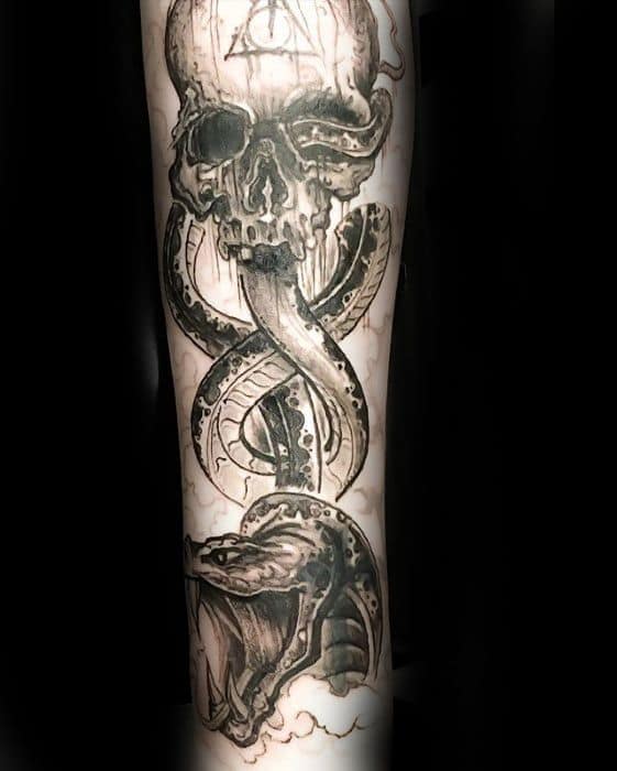 Mens The Dark Mark Tattoo Ideas Forearm