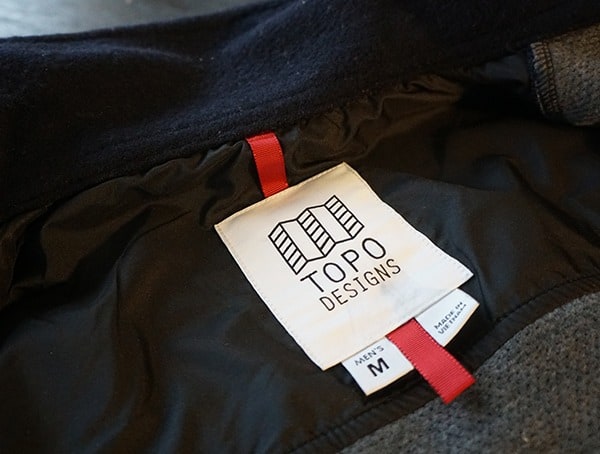 Mens Topo Designs Wool Shirt Inner Tag