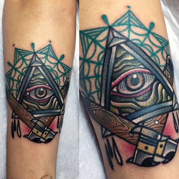 Mens Traditional Tool Illuminati Tattoo