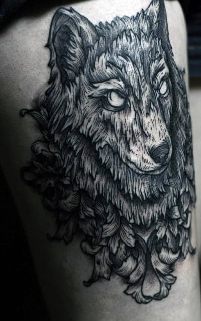 Men's Traditional Wolf Tattoos