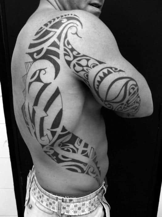 Mens Tribal Back Of Arm Tattoo Design Ideas
