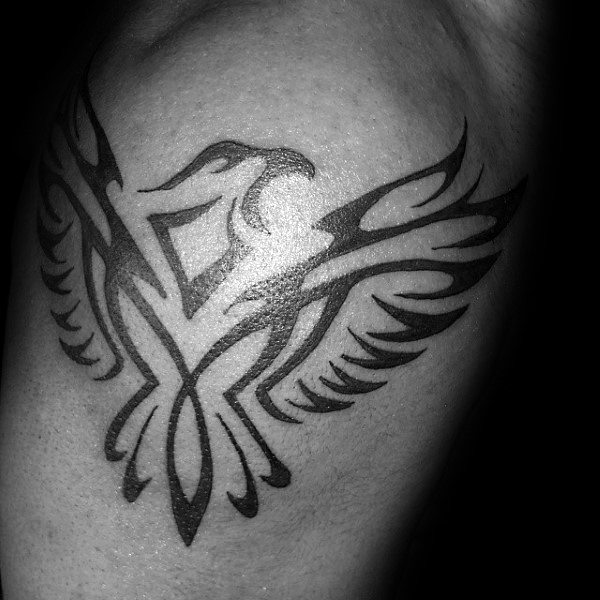 Mens Tribal Eagle Knee Tattoos