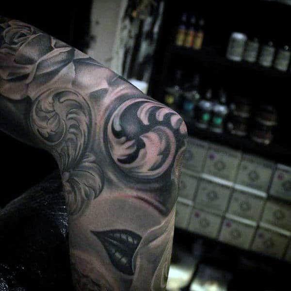 Mens Tribal Elbow Tattoo