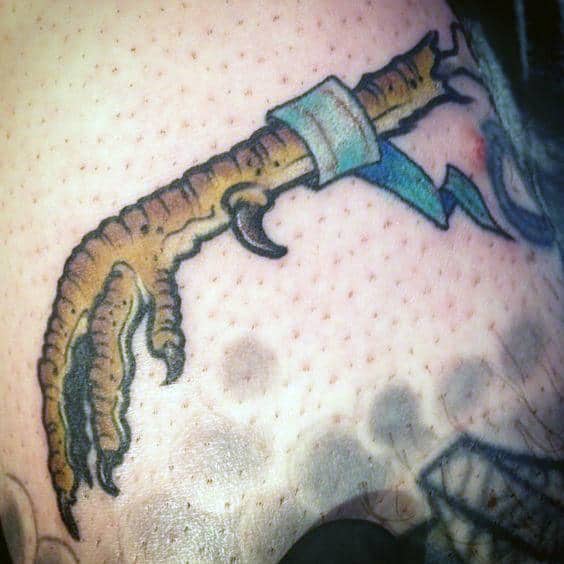 Mens Turkey Foot Claw Tattoo On Arm