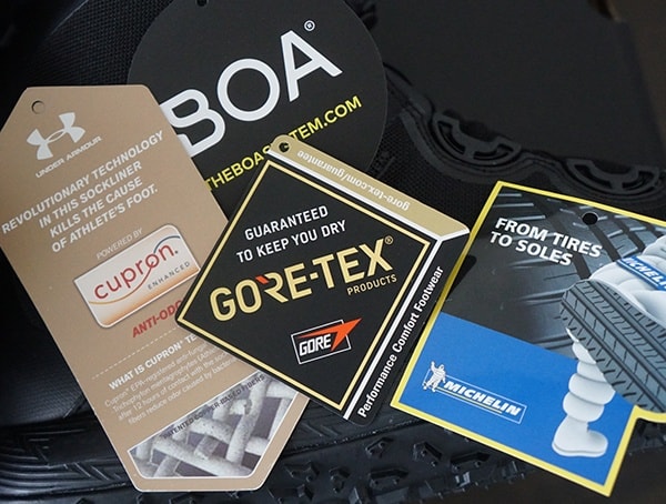 Mens Under Armour Fat Tire Gore Tex Hiking Boots Tags