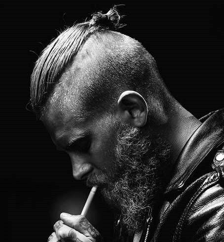 Mens Undercut With Beard Medium Long Length