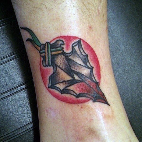Mens Unique Arrowhead Tattoo On Ankles