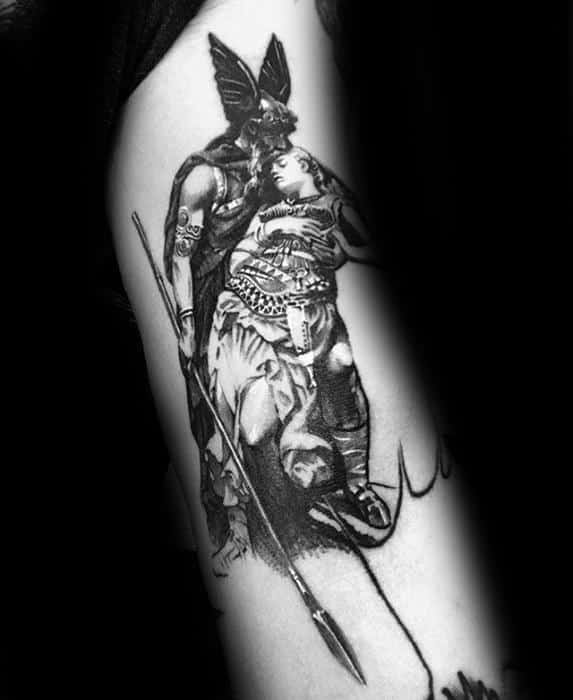 Mens Valkyrie 3d Tattoo On Arm