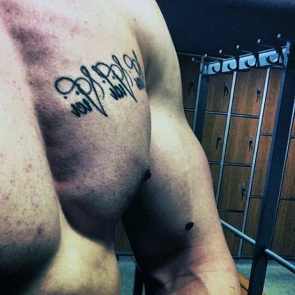 Mens Veni Vidi Vici Tattoos On Upper Chest