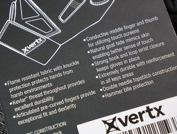 Mens Vertx Fr Breacher Gloves Features