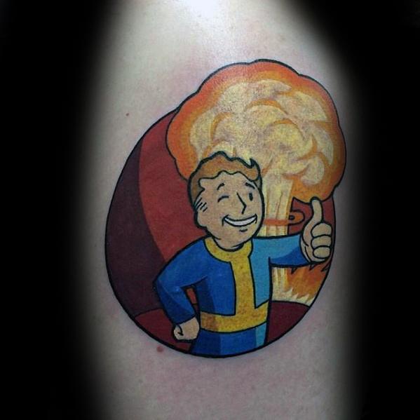Mens Video Game Fallout Tattoo Design Ideas