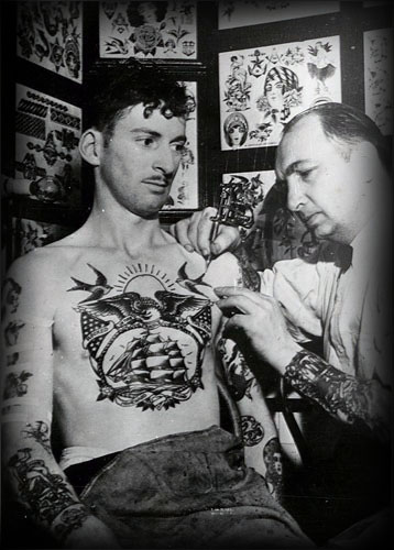 Mens Vintage Tattoo Design Inspiration On Chest