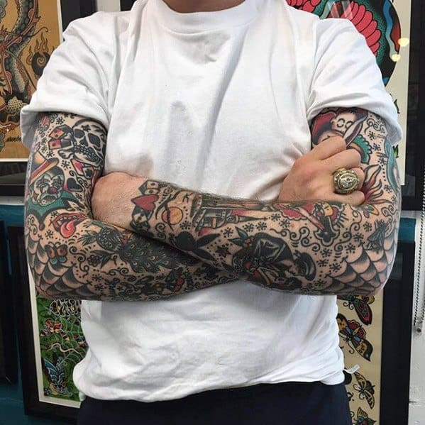 Mens Vintage Tattoo Ideas Arm Sleeves