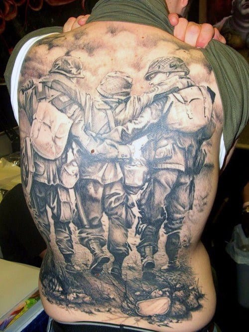 Men's War Back Tattoos