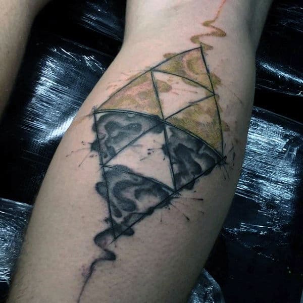 Mens Wateroclor Triforce Leg Calf Tattoos
