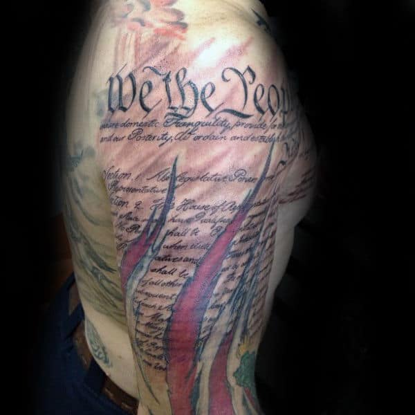 Mens We The People Sleeve Tattoo Design