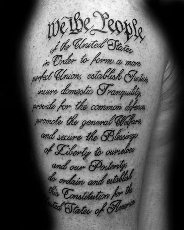 Mens We The People United States Arm Tattoos