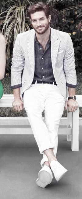 Mens White Jeans Blazer And Shoes What To Wear With Outfits