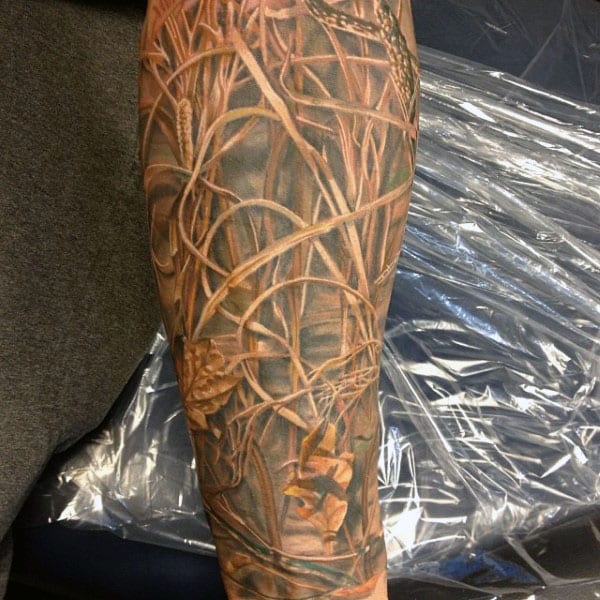 Mens Wilderness Camouflage Arm Tattoo