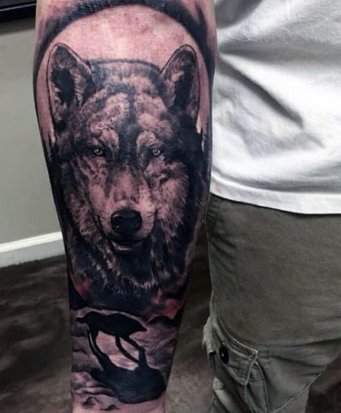Men's Wolf Paw Tattoo