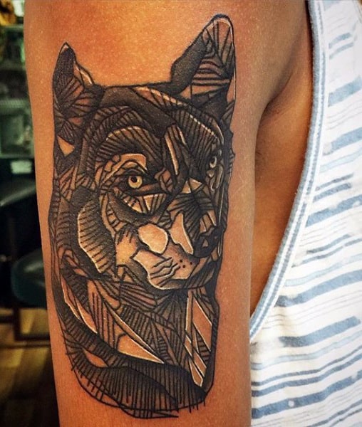 Men's Wolf Tattoo Sleeve