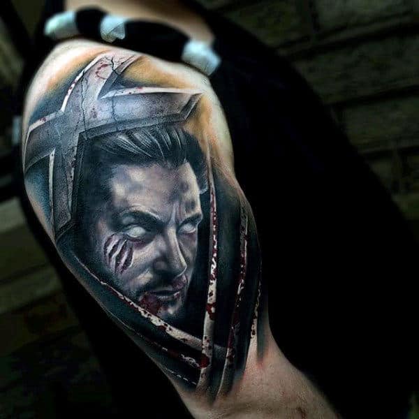 Mens Wolverine 3d Half Sleeve Tattoo Designs