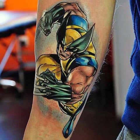 Mens Wolverine Inner Forearm Awesome Tattoo Designs