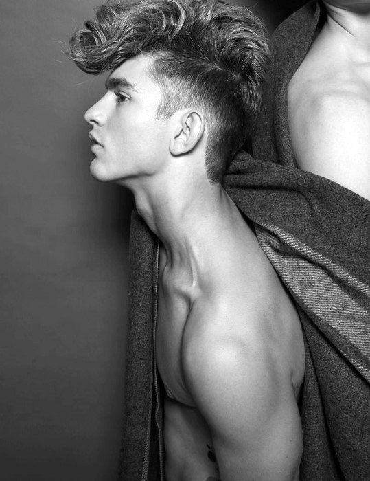 Messy Curly Mens Undercut Hairstyle For Males