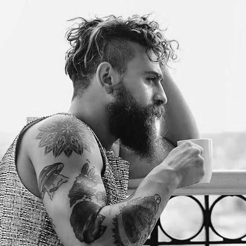 Messy Undercut Hairstyle For Males With Beards