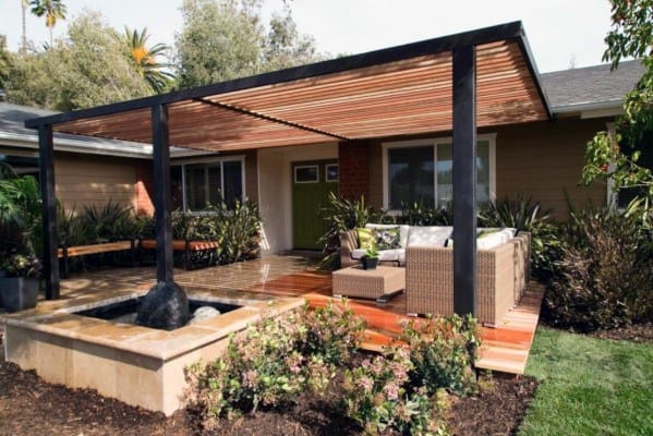 wood and iron deck roof 