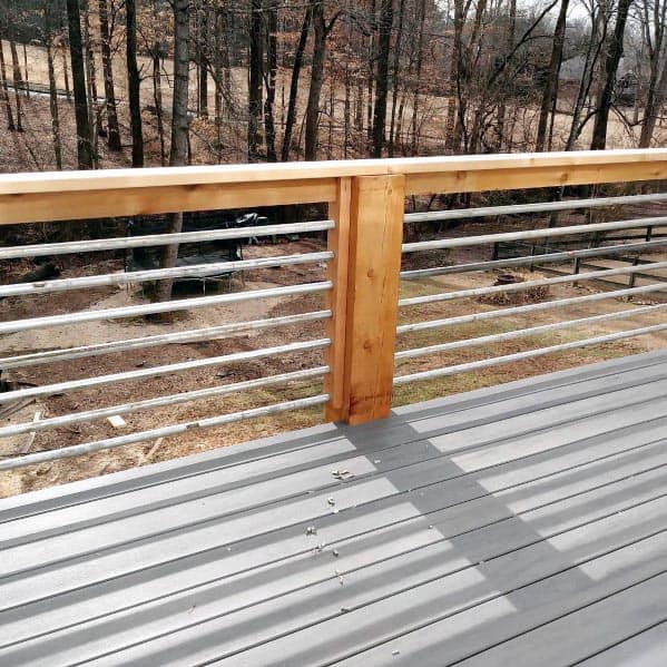 wood and iron metal railing