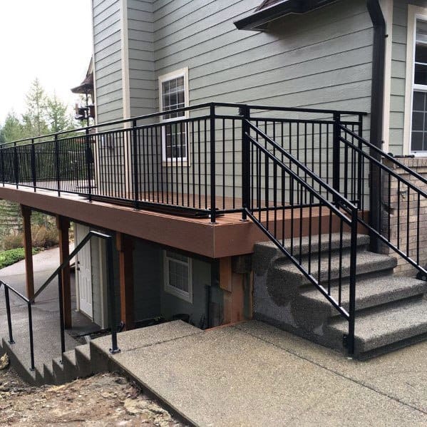 bold black metal railing