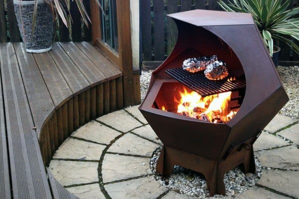 Metal Fire Pit Grill Combination