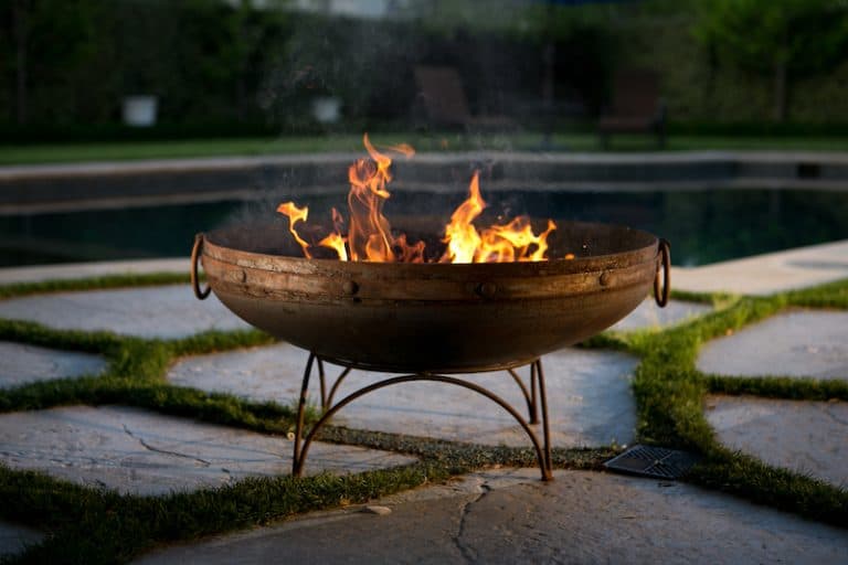 metal fire pit backyard