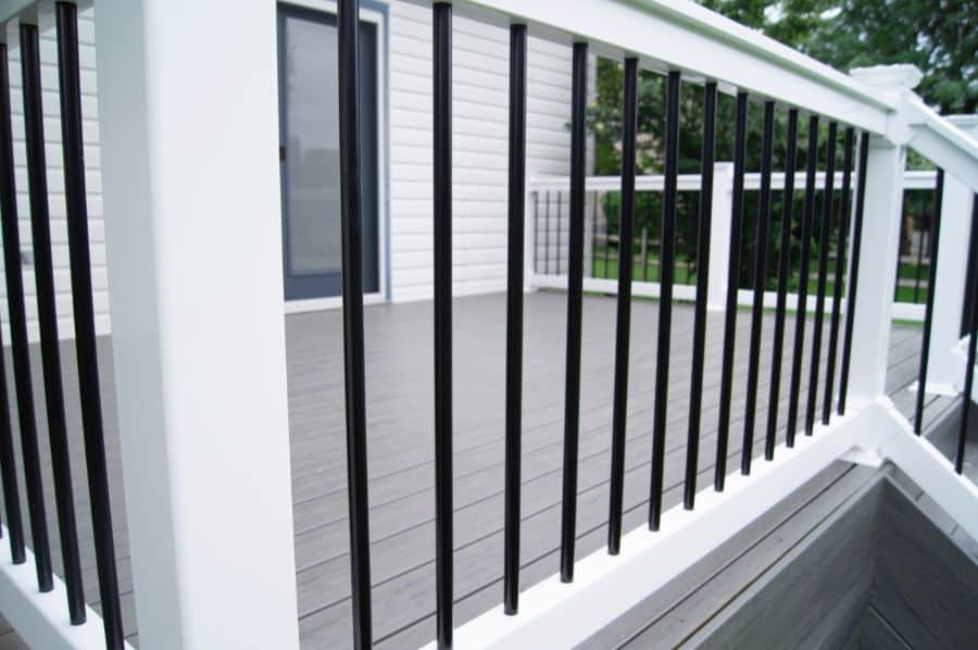 metal porch railing wood deck 