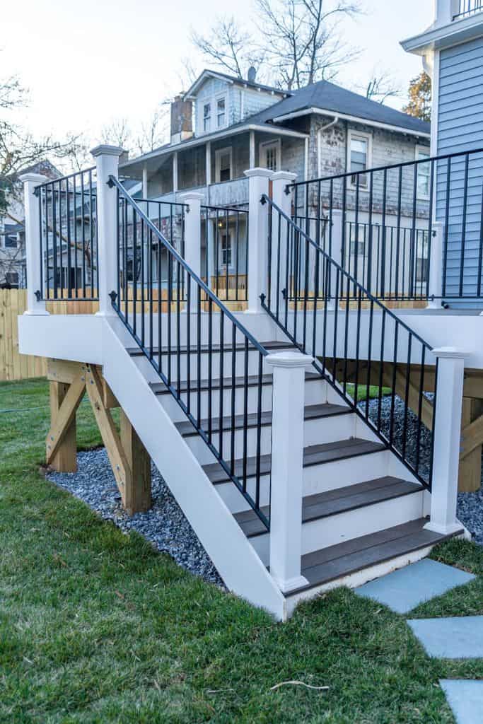 metal railing deck and stairs 