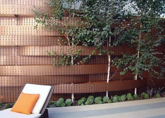 Metal Rivet Modern Backyard Ideas Privacy Fence