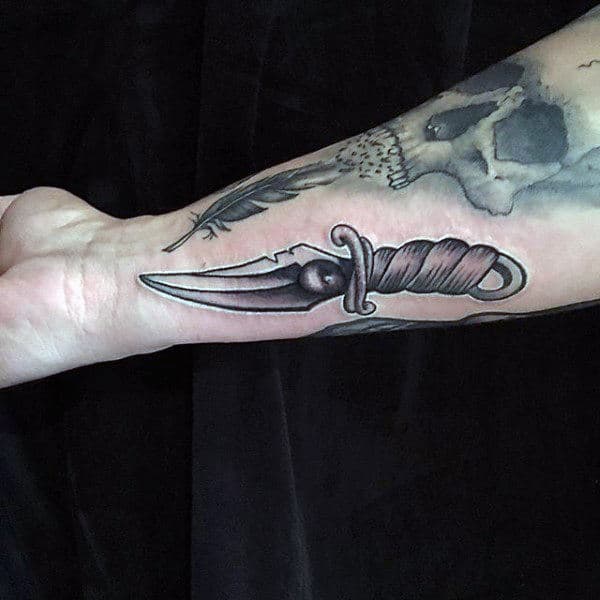 Metallic Dagger Male Forearms