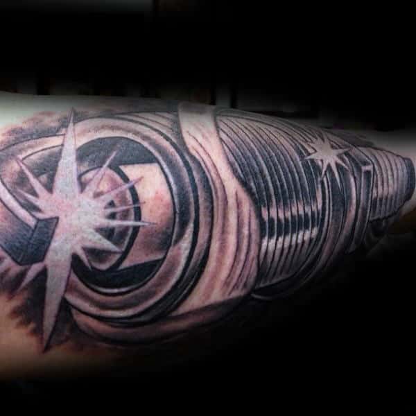 Metallic Hot Rod Tattoo Male Full Sleeves