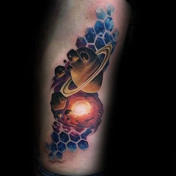 Meteroic Astronomy Tattoo Male Forearms